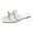 White, variant on Sandals For Women Square Toe Flower Double Band Solid Basic Flat Shoes Casual Daily Wear White 41