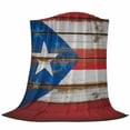 thumbnail image 6 of USA Flag Blanket Soft Cozy Warm Twin Blanket for Bed, Plush Fuzzy Flannel Fleece Blankets for Sofa, Farmhouse Vintage Star Blue Red Wooden Grain Throw Blankets for Couch, Gifts for Men, 60"x80", 6 of 9