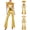 Gold, variant on Womens Alien Cosplay Metallic Shiny Jumpsuit with Gloves Mock Neck Fly Sleeve Bodysuit for Halloween Space-themed Party Silver M