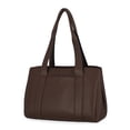 thumbnail image 2 of Free Assembly Women's Faux Leather Work Tote Handbag, Chocolate, 2 of 5