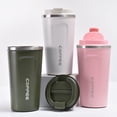 thumbnail image 3 of Toystoory Taza de café portátil con tapa, taza para beber, termo de jugo multiusos de acero inoxidable, botella de agua térmica al vacío, viaje Juegos de servir café y té Rosado Toystoory HA065916-03, 3 of 6