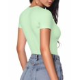 thumbnail image 3 of Camisetas de manga corta con cuello redondo MANGOPOP para mujer, 3 of 5