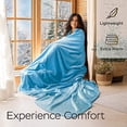 thumbnail image 6 of JULY HOME Flannel Fleece Throw Blankets for Couch or Bed - Plush Soft and Warm 330GSM Lightweight Microfiber Blanket for Home Sofa and Bedroom (Throw 50"x60", Blue), 6 of 6
