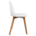 thumbnail image 3 of Set of 4 Armless Plastic Dining Chair Wood Legs for Dining Room Plastic Molded Seat With Cushion, White, 3 of 12
