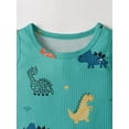 thumbnail image 2 of Toddler Infant Baby Boy Clothes Set Dinosaur Sleeveless Shirt Shorts Summer Outfits Blue 3-4T, 2 of 6