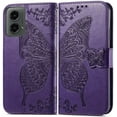 thumbnail image 2 of for Moto G 5G 2024 Case Wallet,Women Flip Cover with Butterfly Emboss PU Leather Stand Credit Card Holders Slots Wrist Strap Protective Phone Case for Motorola Moto G 5G 2024 (Purple), 2 of 8