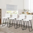 thumbnail image 4 of Andeworld 30" Swivel Bar Stools with Backs Plastic Counter Height Stools with Metal Legs (Set of 4, White）, 4 of 7
