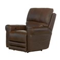 thumbnail image 2 of Samuel Power Lay Flat Recliner with USB Charging Port in Chestnut Brown Leather, 2 of 9