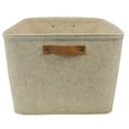 thumbnail image 2 of Mainstays Large Decorative Storage Basket, Oatmeal Brown Felt with Faux Leather Handles, 16.5 in x 14 in x 10.5 in, 2 of 4