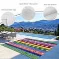 thumbnail image 3 of Christmas Boho Colorful Outdoor Rug for Patio/Deck/Porch, Non-Slip Large Area Rug 5 x 7 Ft, Winter Snowflake Stripe Bohemia Xmas Indoor Outdoor Rugs Washable Area Rugs, Camping Rug Carpet Runner, 3 of 8