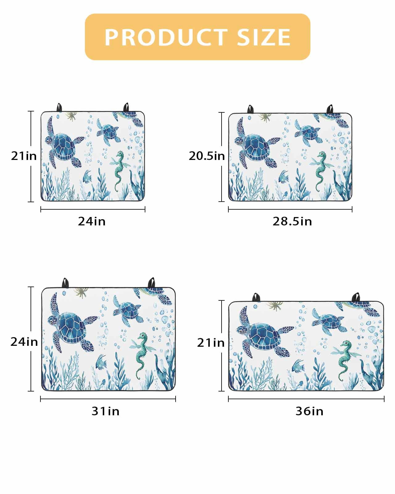 nqOlkjepod Large Induction Cooktop Protector Mat 36"x21", Blue Green Sea Turtle Stove Top Covers for Electric Stove, Summer Ocean Coral Fish Seahorse Stove Burner Cover Mats, Glass Top Stove Cover