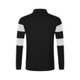 thumbnail image 5 of SSAAVKUY Mens Fashion Long Sleeve Polo Shirts Casua Golf Shirts Color Block Cotton Top Turndown Collar Striped T-Shirts Black 14, 5 of 8