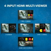 OREI HDMI Multi-Viewer 4x1 Seamless HDMI Switcher, 4 Ports IR Remote Support 1080P for PS4/PC/Stb/DVD/Security Camera