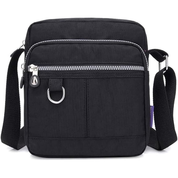Women's crossbody bag, waterproof nylon shoulder wallet,Crossbody Bag Ladies Purses Fashion Tote Top Handle Satchel Beach Bag (Black)