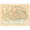 thumbnail image 2 of Wild Apple Portfolio 18x15 Black Ornate Wood Framed with Double Matting Museum Art Print Titled - Map of Toronto, 2 of 4