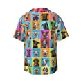 thumbnail image 2 of Vsdgher Cute Dogs Collage Print Men's Wrinkle Free Untucked Cuban Shirt Business Casual Button Down Shirts Short Sleeve Shirt, 2 of 7