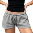 thumbnail image 2 of SEMPAI Women Low Rise Sweat Shorts Casual Y2k Drawstring Low Waisted Athletic Shorts Summer Cute Lounge Running Shorts, 2 of 5