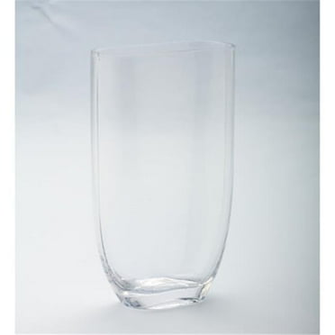 Diamond Star 64003 8.5 x 2.5 x 5 in. Tapered Oval Glass Vase, Clear