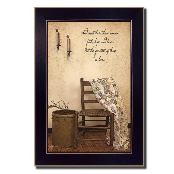 HomeRoots 404653 These Three Remain 4 Black Framed Print Wall Art, Multi Color