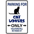 thumbnail image 1 of Family Cat Lovers Only Cute Pets Wall Decal Decoration Parking for Cats violators will be Hissed at Sign Lasts Years and Easily Removable - Size: 20 In(W) x 40 In(H), 1 of 3