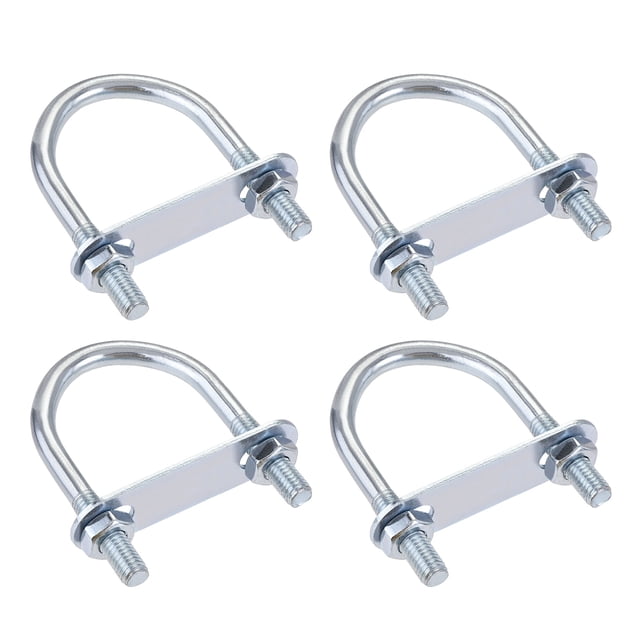 Unique Bargains 42mm Inner Width 75mm Length Round U-Bolt Steel M8 4 Sets