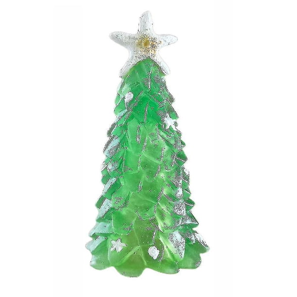 Árbol de Navidad de resina de cristal Decoración verde Adornos de temporada