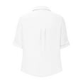 thumbnail image 6 of Fengactive Womens Collared Button Down Shirts Half Sleeve Roll Up Blouses with Pocket Solid Color Dressy Tunic Tops, 6 of 7