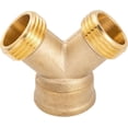 thumbnail image 2 of CHL-Solid Brass Lead-Free Body Backyard 2 Way Y Valve Garden Hose Connector MHT 3/4 Inch Thread Splitter Adapter,2 Silicone Hose Washers&1 Gasket with Screen&Teflon Tape, 2 of 4