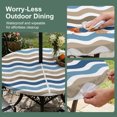 thumbnail image 5 of Round Outdoor Tablecloth with Umbrella Hole and Zipper, Blue Brown White Ombre Tablecloth with Elastic Waterproof, Modern Geometric Gradient Ocean Striped Patio Table Covers for 36" - 44" Tables, 5 of 9