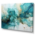 thumbnail image 2 of Designart "Teal Gold Fractal Mystic Mirage III" Modern Wall Art Print, 2 of 5