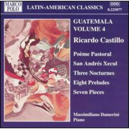 Marco Polo continues its tribute to music from Guatemala with the fourth volume in the series, focusing on the piano compositions of Ricardo Castillo. Always different, always lyrical, his music captures an ethereal beauty in its delicate melodies.In his 70 years, Castillo saw many changes in his Guatemala. His 'Guatemala
