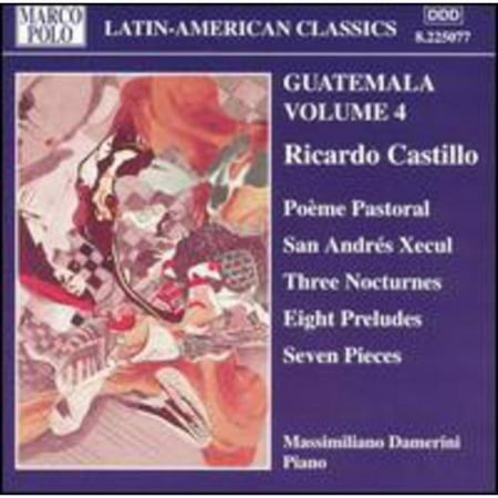 Marco Polo continues its tribute to music from Guatemala with the fourth volume in the series, focusing on the piano compositions of Ricardo Castillo. Always different, always lyrical, his music captures an ethereal beauty in its delicate melodies.In his 70 years, Castillo saw many changes in his Guatemala. His 'Guatemala