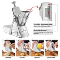 thumbnail image 6 of ONCE FOR ALL 5-in-1 Vegetable Slicer with Container - Adjustable Mandoline Chopper, Slicer, Dicer, Grater for Kitchen, Stainless Steel with 0.1-8mm Thickness & Dishwasher Safe Food Prep Tool, 6 of 11