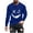 Blue, variant on Homenesgenics Mens Graphic T Shirts under $ 10.00 Mens Shirts 100% Cotton New Trendy Graphic Top Long Sleeve Round Neck Smiling Face Graphic Top/shirt Red S