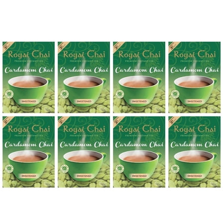 Royal Chai | Cardamom Chai Sweetened | 8 Pack (80 Sachets) | Premium Instant Tea