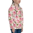 thumbnail image 3 of Fotbe Rose Flowers Pattern Youth Pullover Hooded Sweatshirt, Boys Hoodie, Kangaroo Pocket Hoodie for Kids Girls -Small, 3 of 6