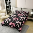 thumbnail image 2 of Pink Bowknot Cotton Duvet Cover Twin Size,Princess Style Ribbon Bow Starry Black Bedding Set with 1 Pillow Sham,Cute Stars Dreamy Fairy Tale Comforter Cover(No Filler),2 Pcs, 2 of 6
