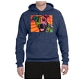 thumbnail image 2 of Cute Smiling Neon Pitbull Dog Breed Dog Lover Unisex Graphic Hoodie Sweatshirt, Vintage Heather Navy, Large, 2 of 3