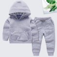 thumbnail image 2 of LMTODLFG Baby Boy Clothes Toddler Kids Girl Boy Warm Hooded Sweatshirt Long Pants Outfits Set Summer Set Baby Boy Clothes 0-3 Months Grey-A 7-8 Years, 2 of 9