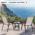 thumbnail image 4 of Ktaxon 2Pcs Patio Outdoor Dining Chairs, Textilene Stackable Armrest Chairs Space Saving for Backyard Porch Garden - Khaki, 4 of 9