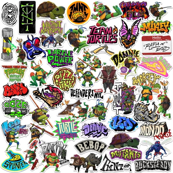 Teenage Mutant Ninja Turtles: Mutant Mayhem 50ct Vinyl Large Deluxe Stickers Variety Pack – Laptop, Water Bottle, Scrapbooking, Tablet, Indoor/Outdoor