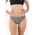 thumbnail image 5 of Women's Cottonique W22207 Latex Free Organic Cotton High Cut Panty - 2 Pack (Melange Grey 4), 5 of 5
