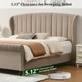 thumbnail image 5 of Zanmintaobo King Sleigh Bed Frame,54"H Scroll Wingback Headboard,Velvet Upholstery,Wooden Slats,Noise-Free,No Box Spring Needed,Easy Assembly,Taupe, 5 of 11