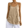 thumbnail image 2 of Office Wear for Women 2026 Kelon Womens Crop Tank Tops Cowl Neck Linen Cotton Business Casual Office Top Summer Spring Clothes, XL, 2 of 6