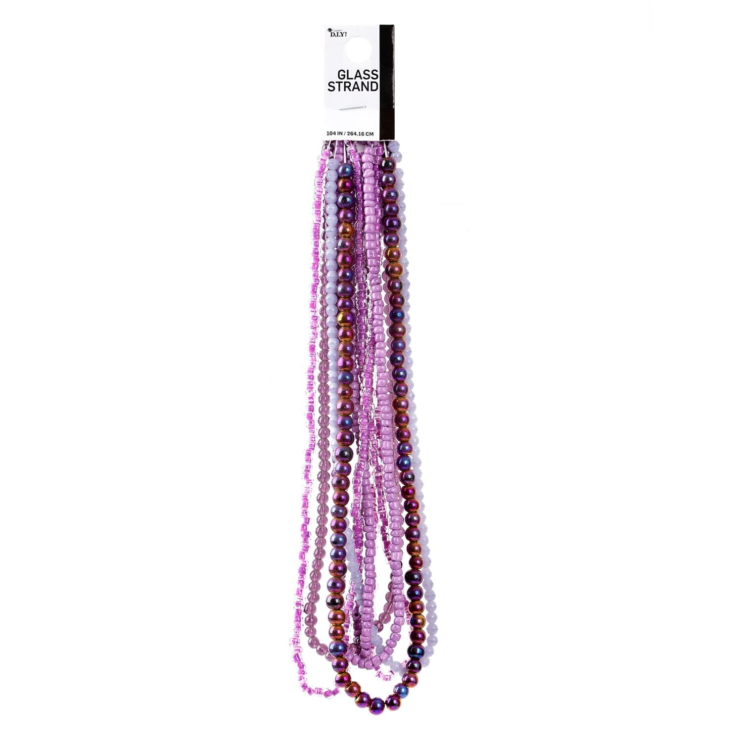 (2 pack) Cousin DIY Unisex Purple/Gray/Pink Glass Seed Bead Strand, 104 Inch, 824 Pieces