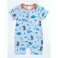 thumbnail image 3 of ATAIKU Infant Baby Boys Short Sleeve Romper 3M-3T Newborn Soft Cotton 2 Way Zipper Jumpsuit Toddler Summer Bodysuit - Dinosaur, 3 of 10