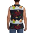 thumbnail image 4 of Lsque Merry Christmas Elk Print Men's Cotton Blend Sleeveless Muscle Shirts (S-3XL)- Moisture Wicking, Odor Protection, UPF 30+,Large, 4 of 8