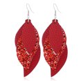 thumbnail image 3 of Pendientes De Cuero 3 Capas Pendientes De Hoja De Cuero Sintético Ligeros Diseño De Brillo En Capas Pendientes Colgantes Lentejuelas Retro De Moda Colgante Llamativo Brillante Rojo, 3 of 3