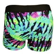thumbnail image 2 of Womens 3 Inch Spandex Compression Shorts (Aqua Tie Dye, Youth Medium), 2 of 2