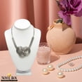 thumbnail image 2 of Novel Box White Leatherette Stand Jewelry Necklace Display 7.5x4x11 Inches - Necklace Displays Large, 2 of 7